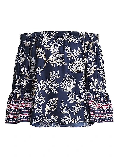 Kaori Printed Off-the-Shoulder Top