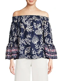 Kaori Printed Off-the-Shoulder Top