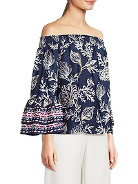 Kaori Printed Off-the-Shoulder Top