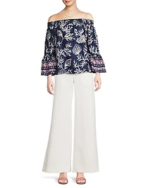 Kaori Printed Off-the-Shoulder Top