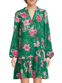 Evaline Floral Silk Dress