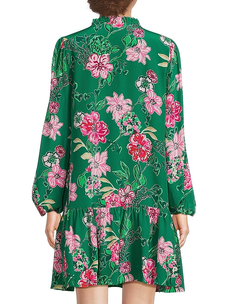 Evaline Floral Silk Dress