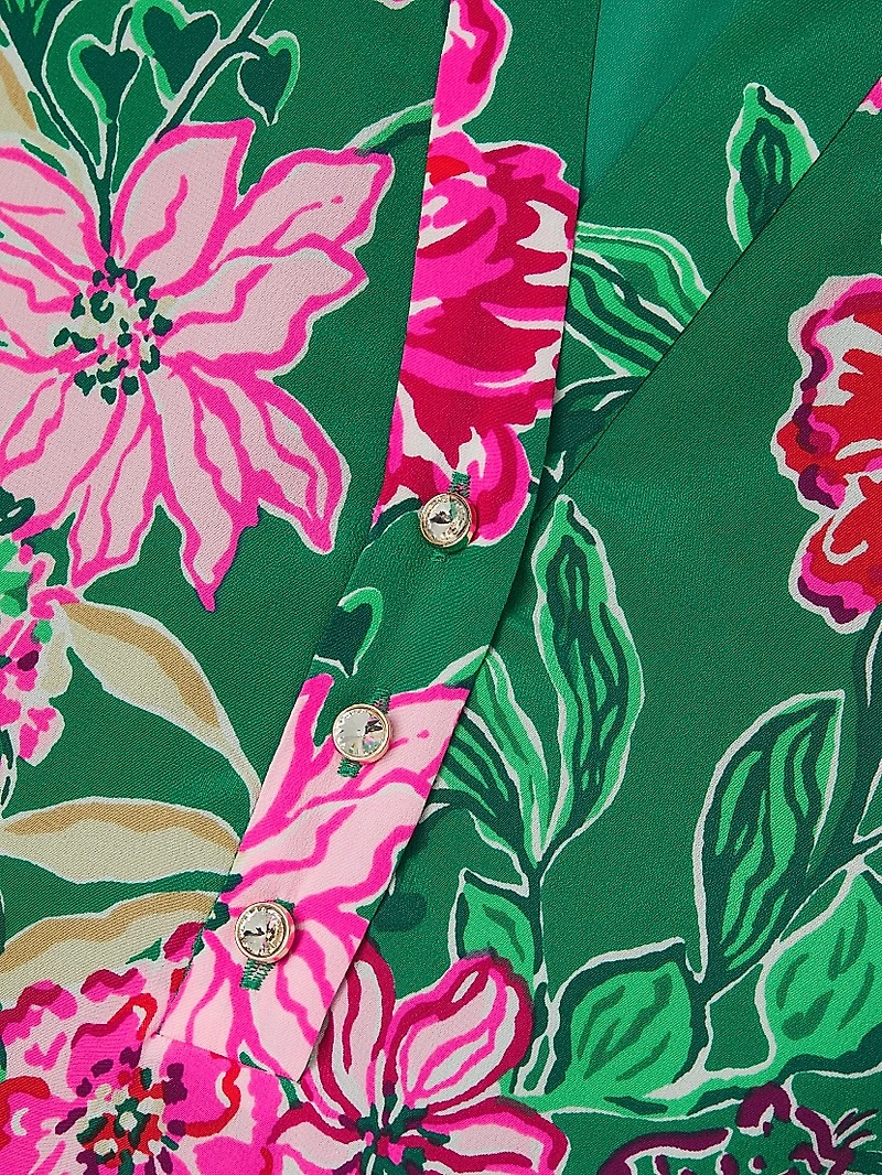 Evaline Floral Silk Dress