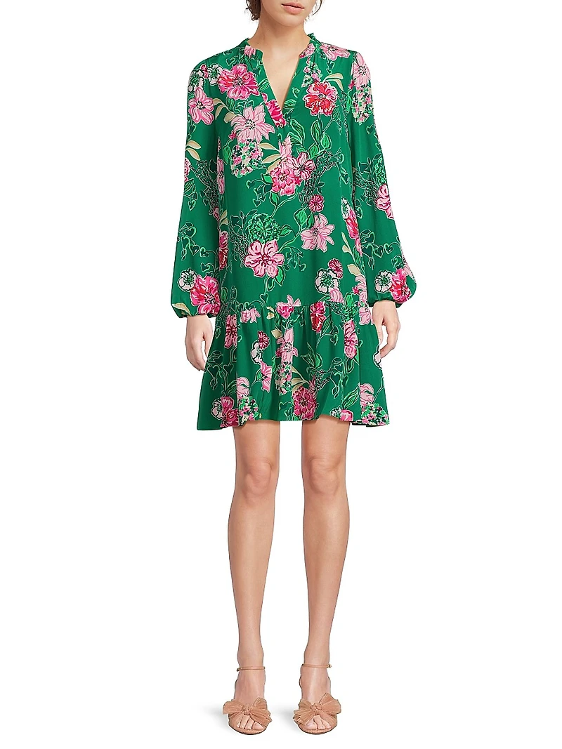 Evaline Floral Silk Dress