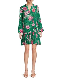Evaline Floral Silk Dress