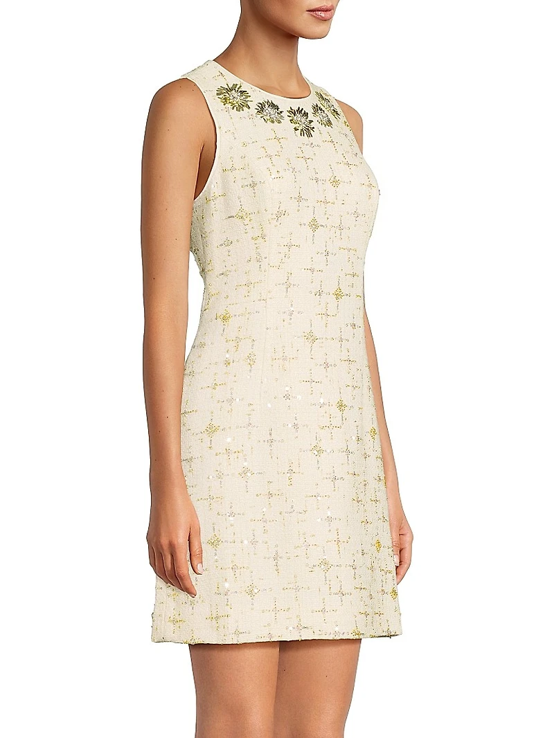 Augustus Beaded Boucle Shift Dress