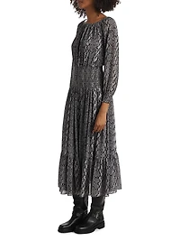 Boatneck Smocked Maxi Dress