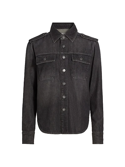 Denim Button-Front Shirt