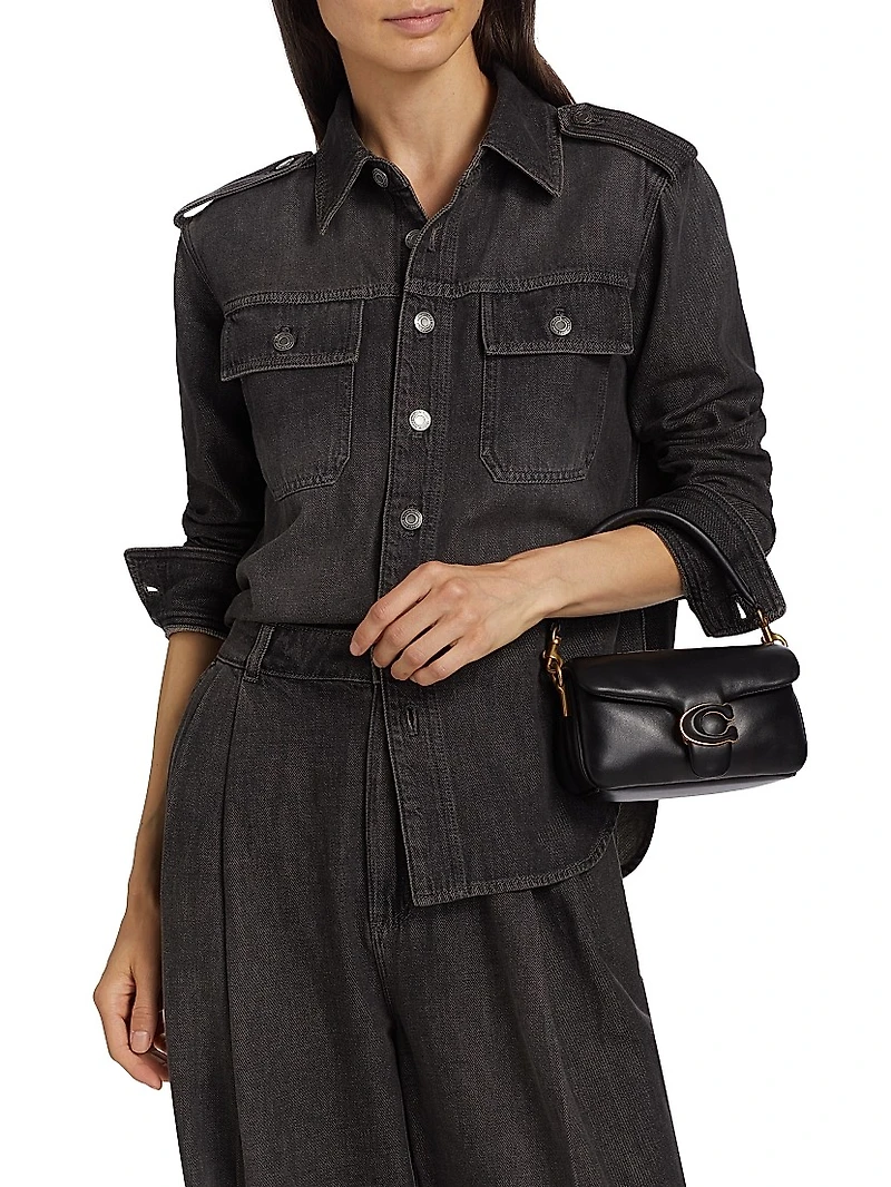 Denim Button-Front Shirt