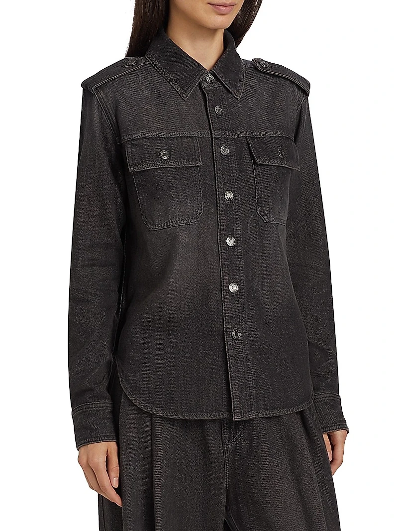 Denim Button-Front Shirt