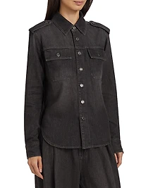 Denim Button-Front Shirt
