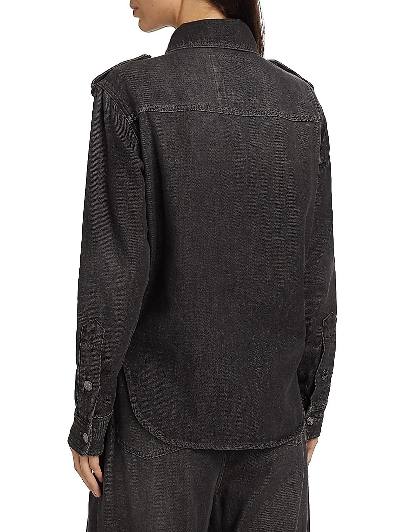 Denim Button-Front Shirt