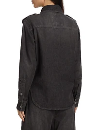 Denim Button-Front Shirt