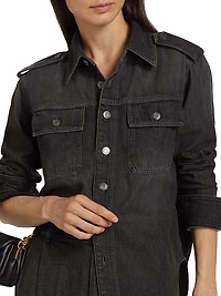 Denim Button-Front Shirt