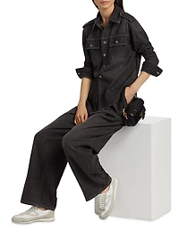Denim Button-Front Shirt