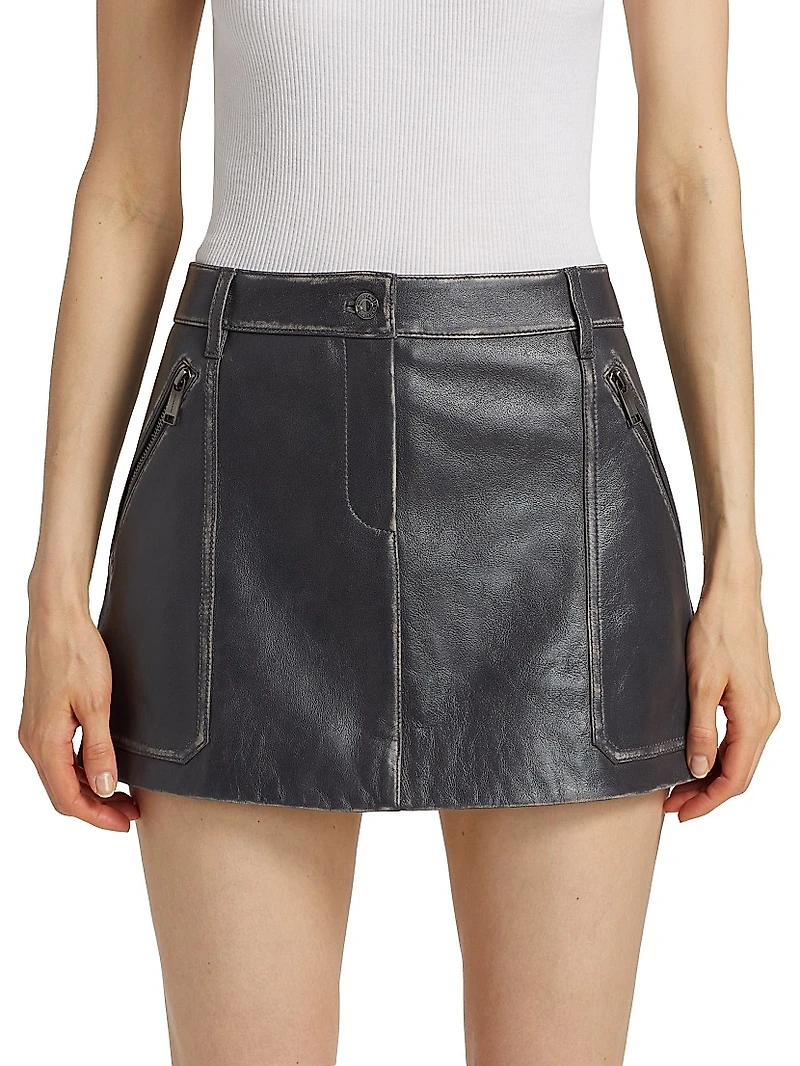 Micro Leather Mini Skirt