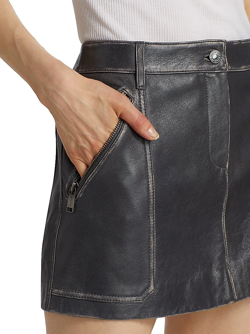 Micro Leather Mini Skirt