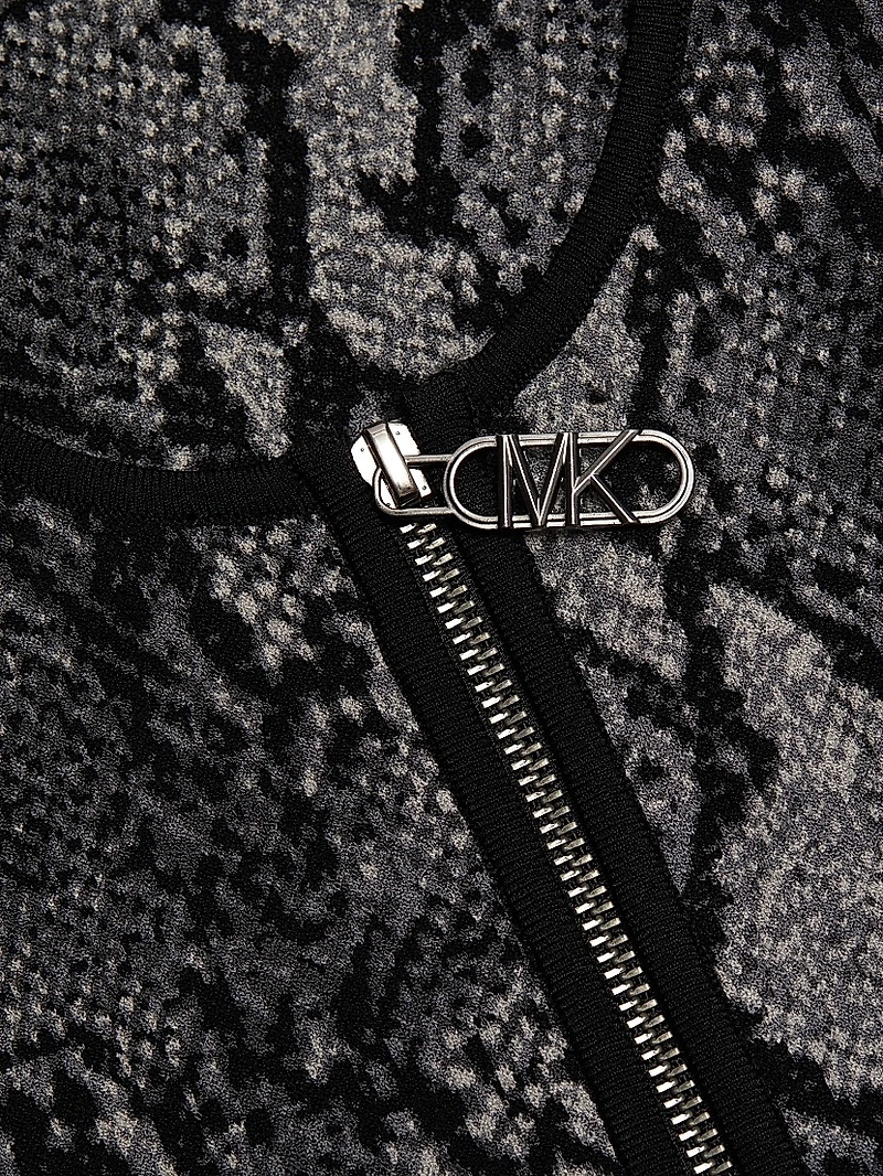 Snake Jacquard Scoopneck Midi-Dress