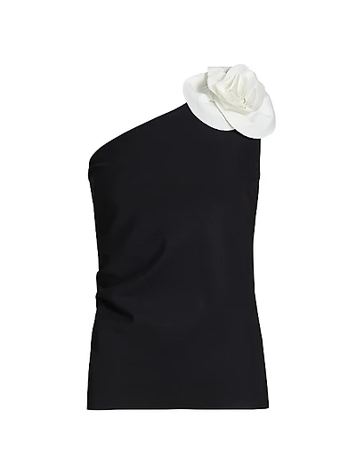Flower One-Shoulder Top