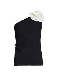 Flower One-Shoulder Top