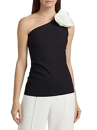 Flower One-Shoulder Top