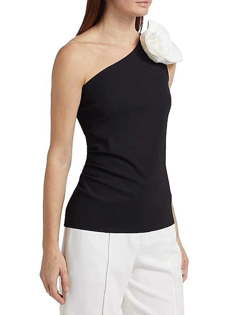 Flower One-Shoulder Top