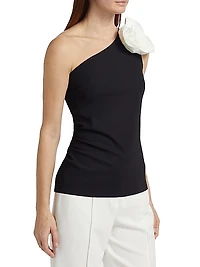 Flower One-Shoulder Top