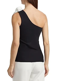Flower One-Shoulder Top