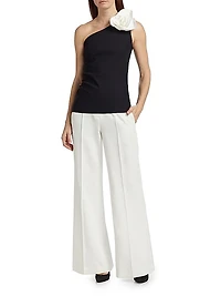 Flower One-Shoulder Top