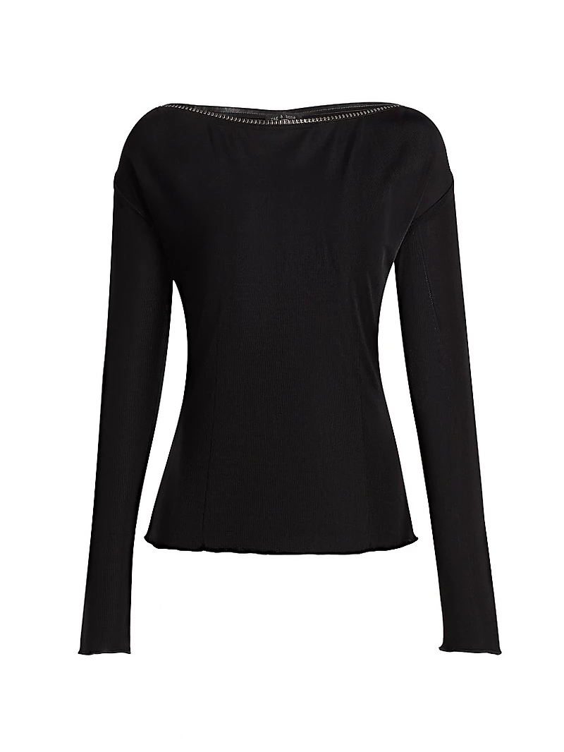 Gwenyth Embellished Jersey Top