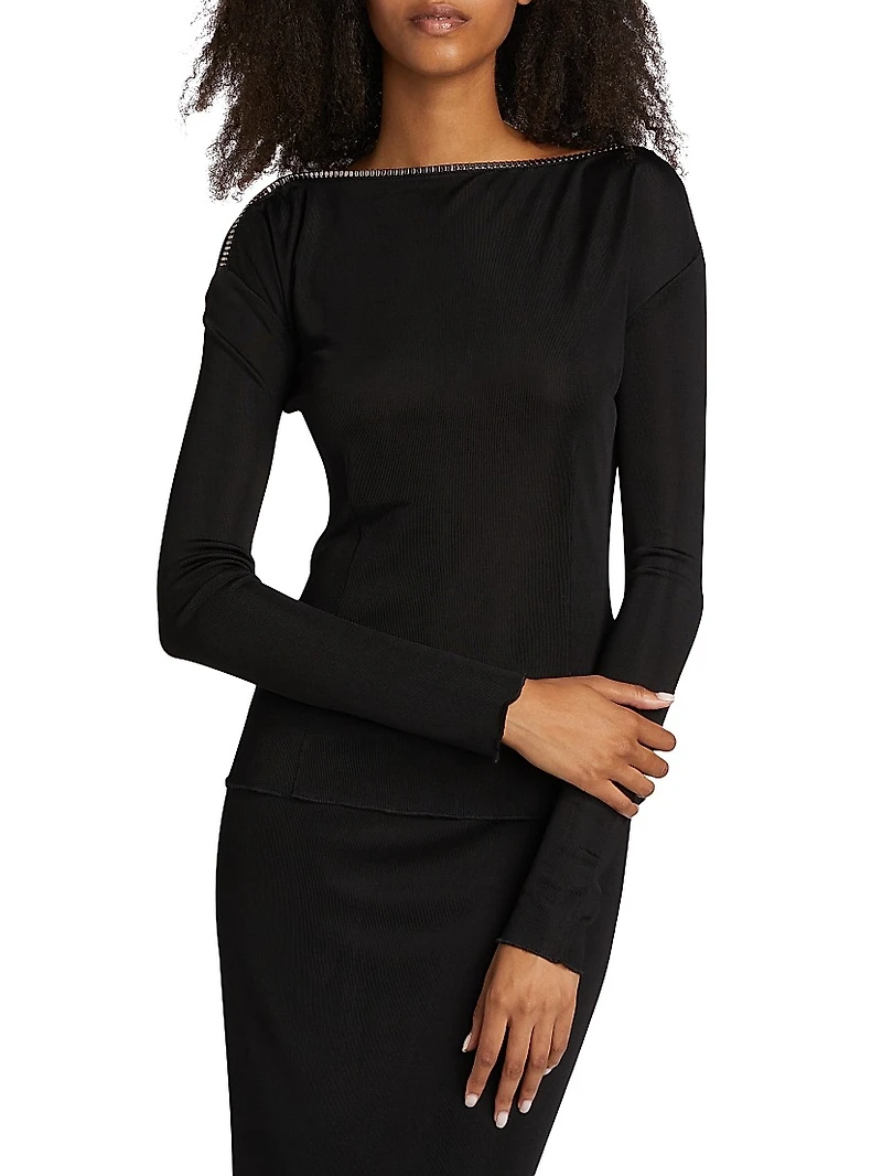 Gwenyth Embellished Jersey Top
