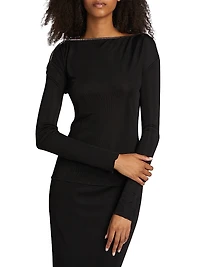 Gwenyth Embellished Jersey Top