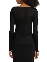 Gwenyth Embellished Jersey Top