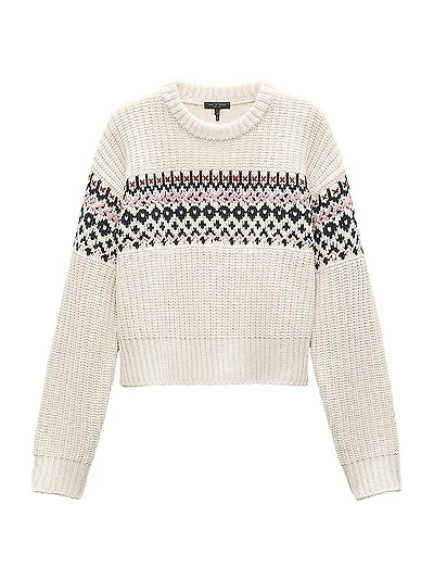 Leigh Fair Isle-Style Crewneck Sweater