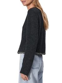 Davies Metallic-Trim Crewneck Cardigan