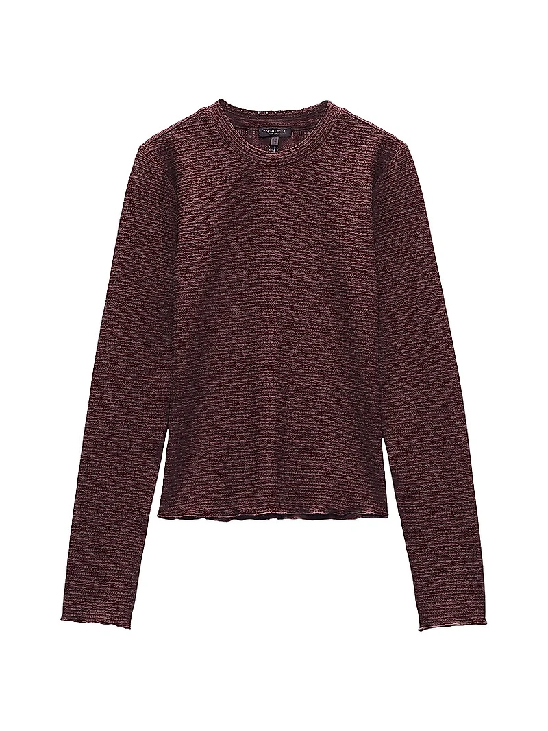 Julia Textured-Knit Crewneck Sweater