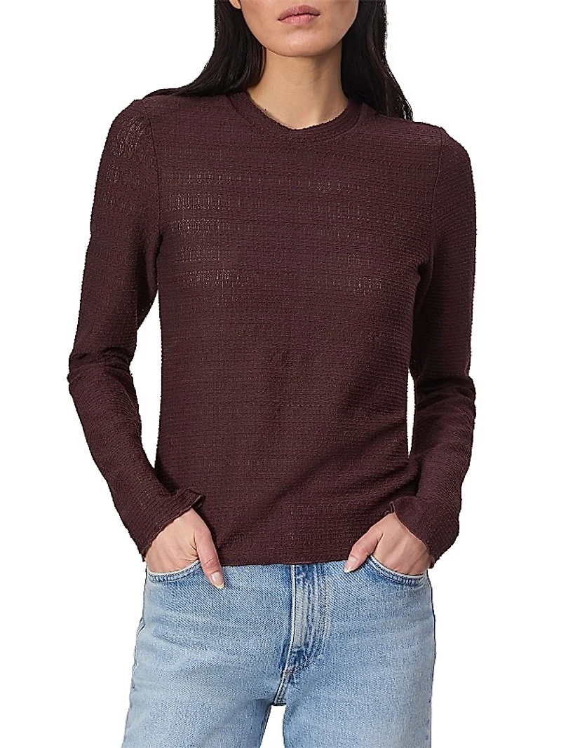 Julia Textured-Knit Crewneck Sweater
