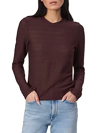 Julia Textured-Knit Crewneck Sweater