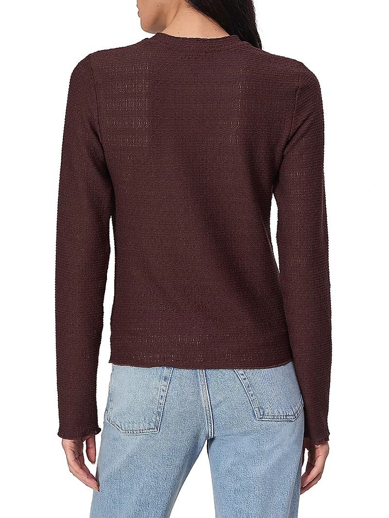 Julia Textured-Knit Crewneck Sweater