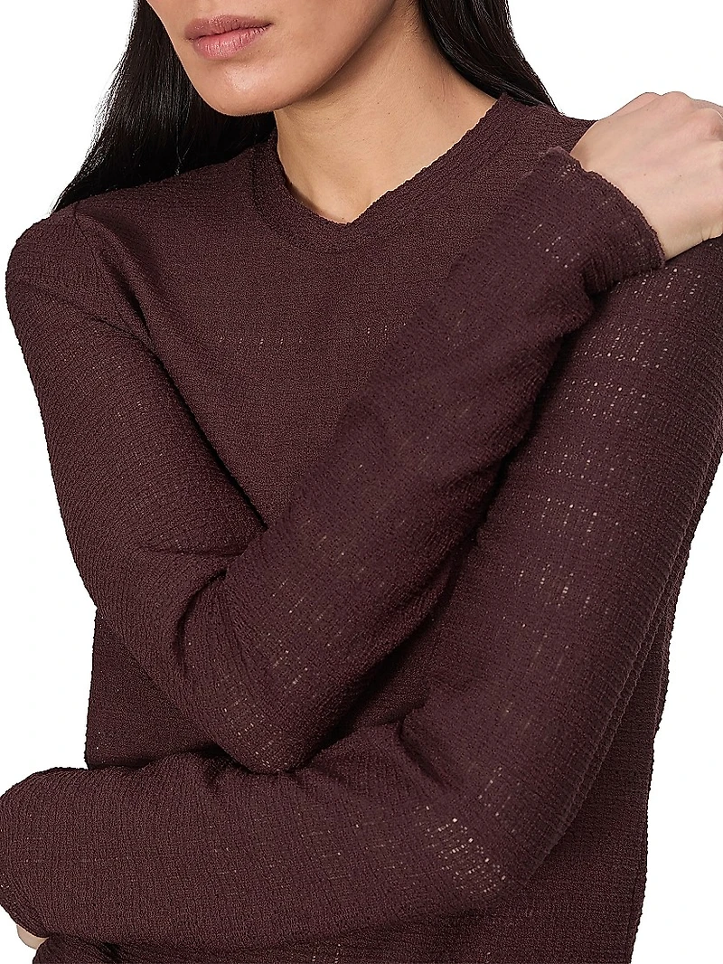 Julia Textured-Knit Crewneck Sweater