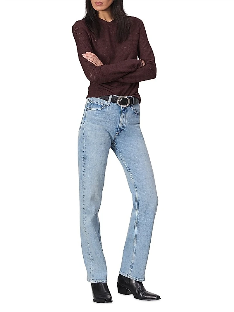 Julia Textured-Knit Crewneck Sweater