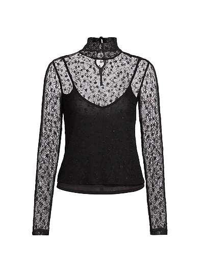 Dahlia Lace Turtleneck Top