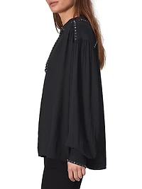 Emmy Eyelet Long-Sleeve Blouse