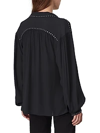 Emmy Eyelet Long-Sleeve Blouse