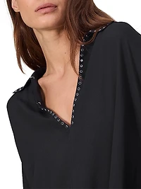 Emmy Eyelet Long-Sleeve Blouse