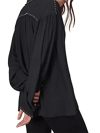 Emmy Eyelet Long-Sleeve Blouse