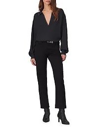 Emmy Eyelet Long-Sleeve Blouse