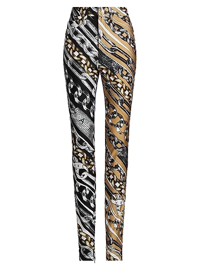 Chain-Printed High-Rise Leggings