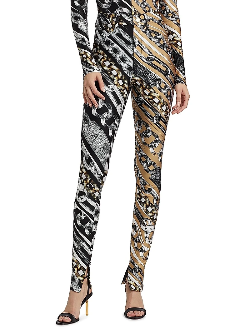 Chain-Printed High-Rise Leggings