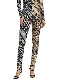Chain-Printed High-Rise Leggings
